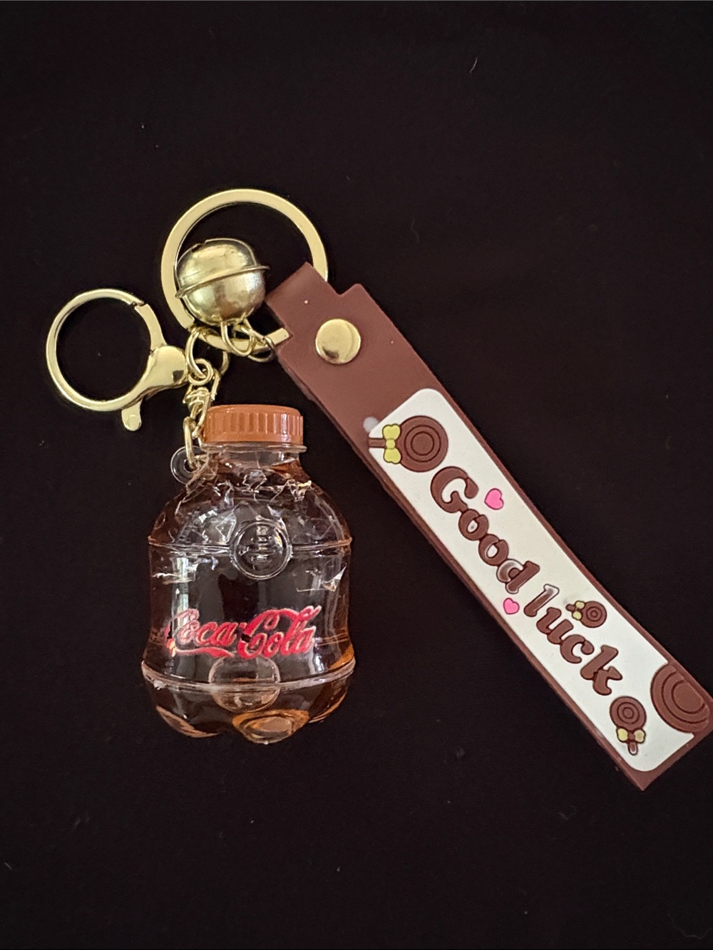 Coca-Cola Water Filled Bottle with Little Floating Ice Cubes Keychain Bag Charm